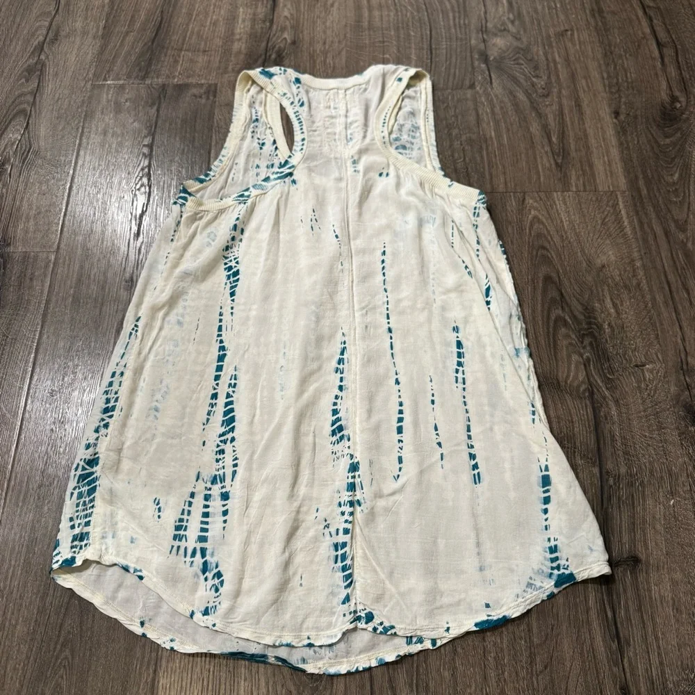 Pete & Greta White cream and Blue Sleeveless Top JW tie dye size small boho - Picture 5 of 6